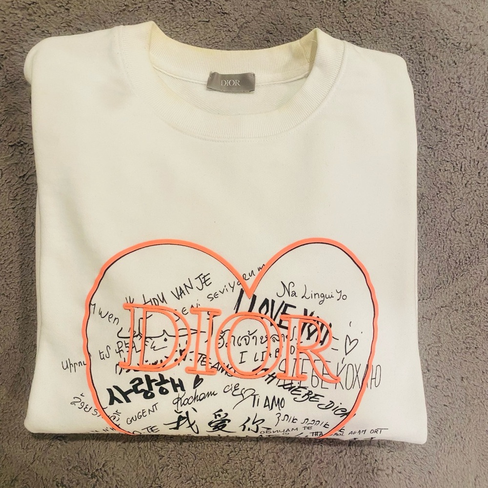 Dior White Graphic Sweatshirt